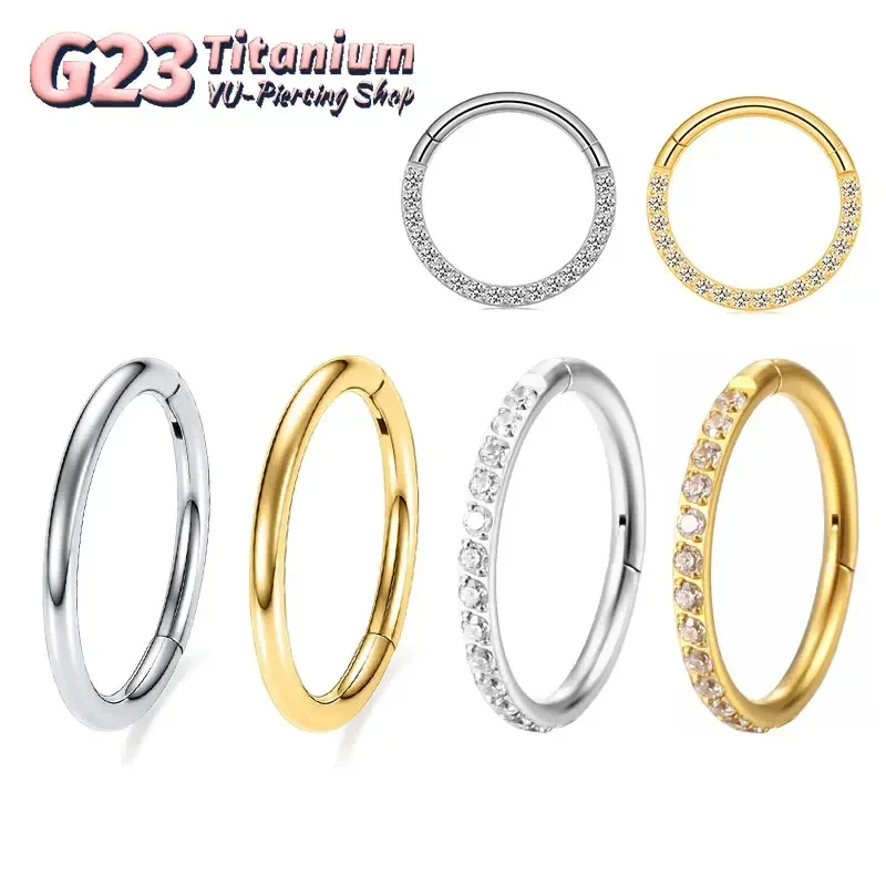 G23 Titanium Nose Ring 14G 16G - Septum Clicker Ring 评论和价格