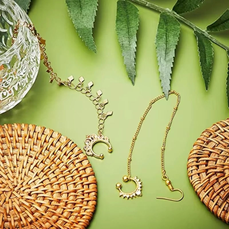 1Pc/Set Yellow Gold Fake Septu - Yellow Body Jewelry 评论和价格