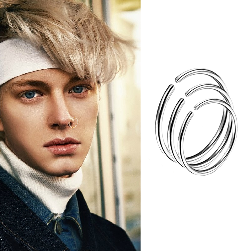 9pcs/lot Steel Ear Piercings H - Septum Clicker Ring 评论和价格