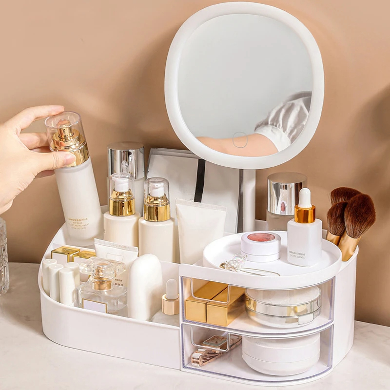 Makeup Storage Box With Mirror - Body Jewelry Websites 评论和价格