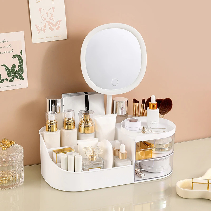 Makeup Storage Box With Mirror - Body Jewelry Websites 评论和价格