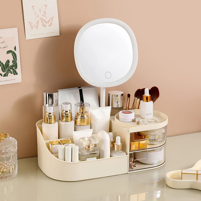 Makeup Storage Box With Mirror - Body Jewelry Websites 评论和价格