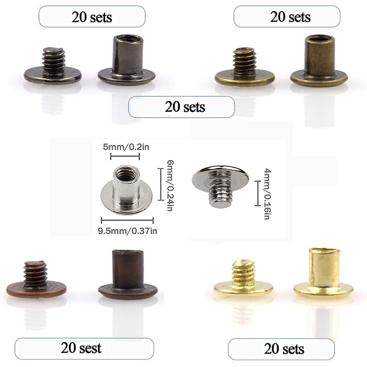 100 Sets M4 M5 Chicago Screws  - Body Jewelry Chicago 评论和价格