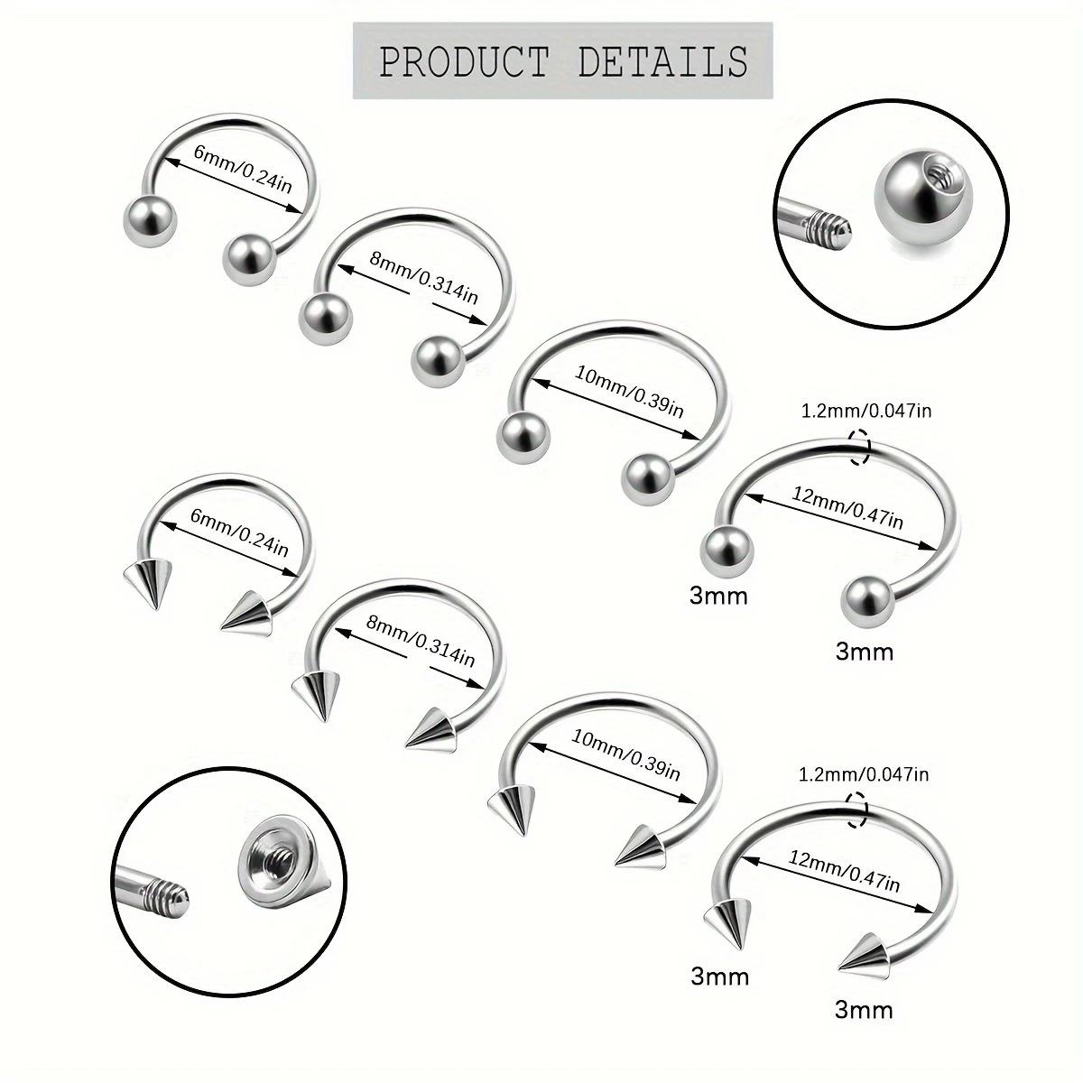 4pcs Simple Stainless Steel Ho - Septum Clicker Ring 评论和价格