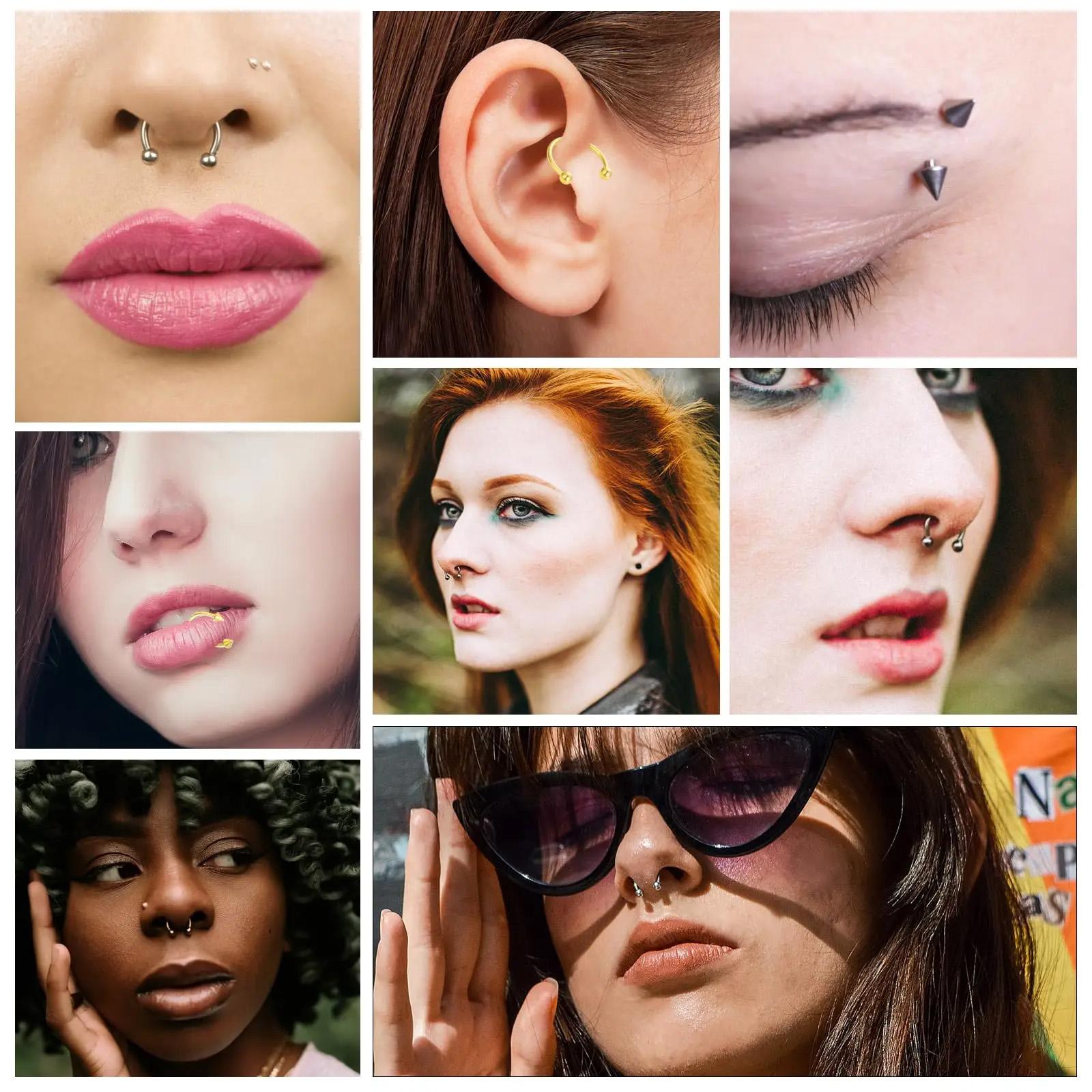 4pcs Simple Stainless Steel Ho - Septum Clicker Ring 评论和价格