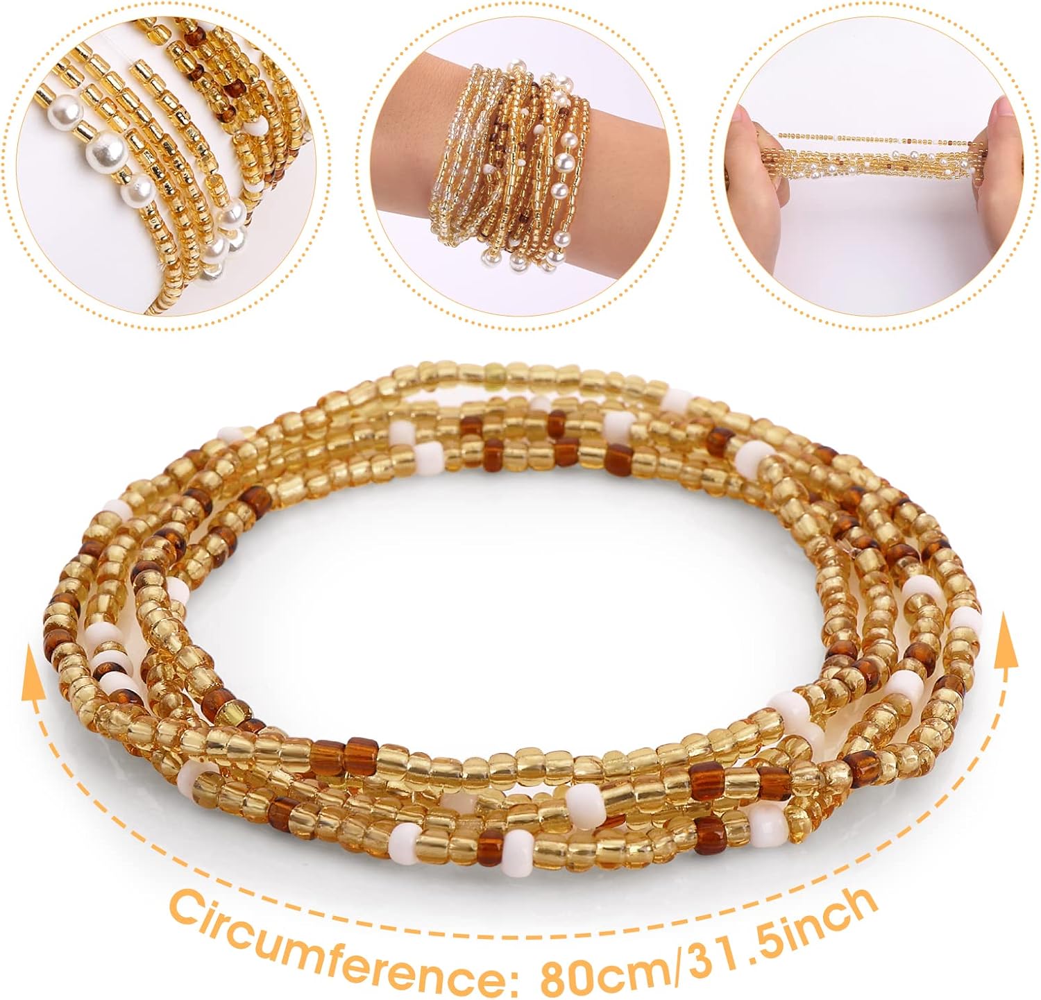 Waist Beads for Women Belly Be - Body Jewelry Helix 评论和价格