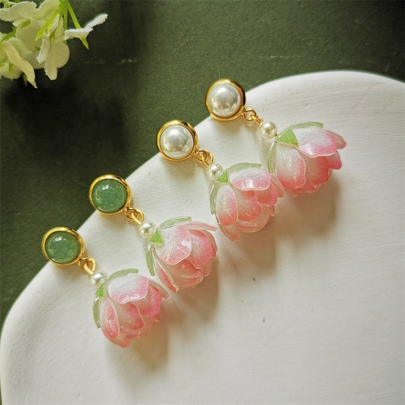 Unique Lotus Flower Drop Earri - Body Jewelry Wholesale 评论和价格