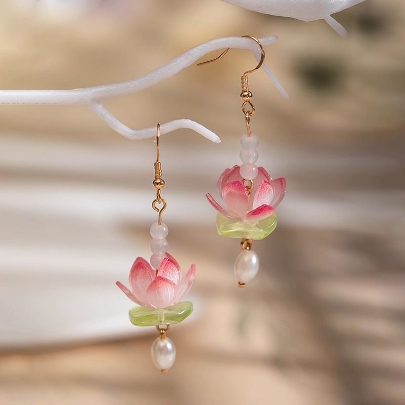 Unique Lotus Flower Drop Earri - Body Jewelry Wholesale 评论和价格