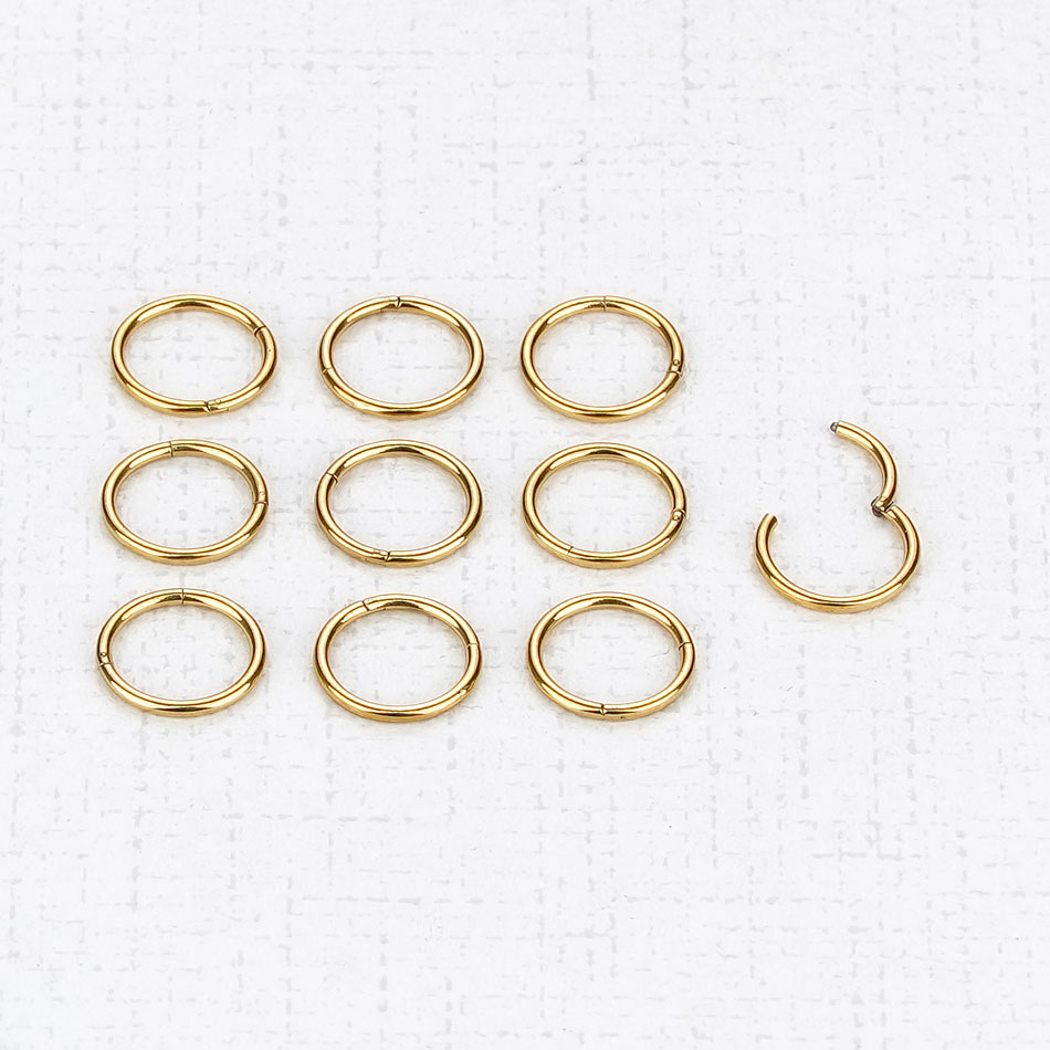 1PC G23 Titanium Hinged Segmen - Septum Clicker Ring 评论和价格