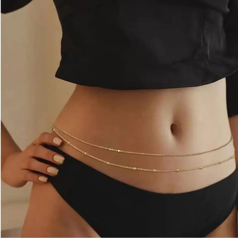 HipHop Double Layers Belly Cha - Body Jewelry Helix 评论和价格