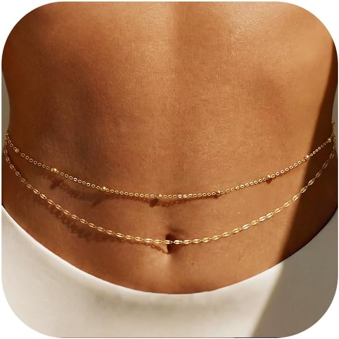 14K Gold Plated Waist Chain Wo - Body Jewelry Helix 评论和价格